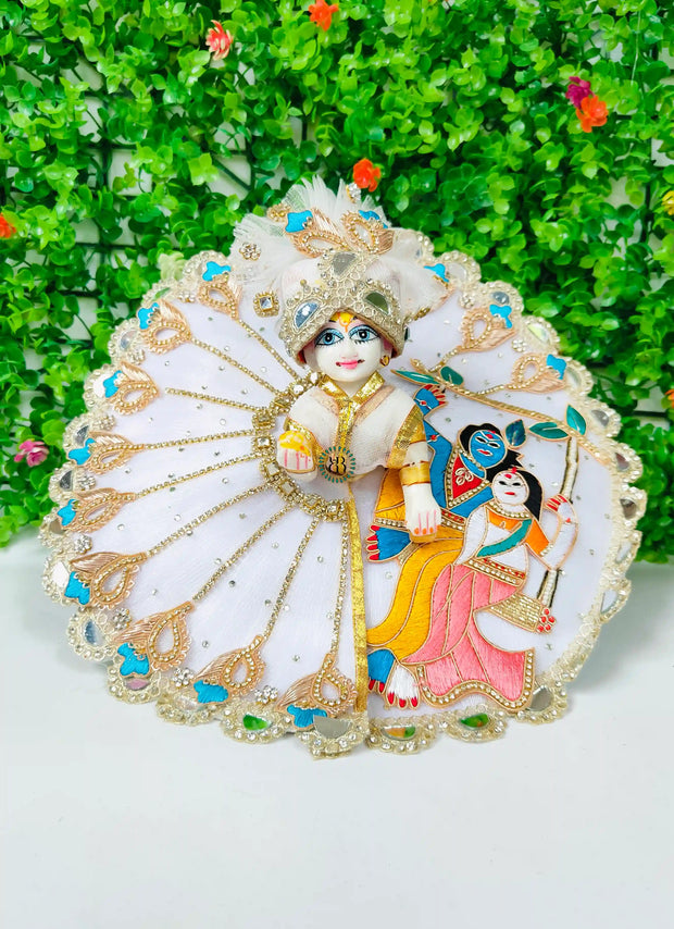 Janmashtami special Radha krishan heavy patch dress for laddu gopal ji with pagdi and choli