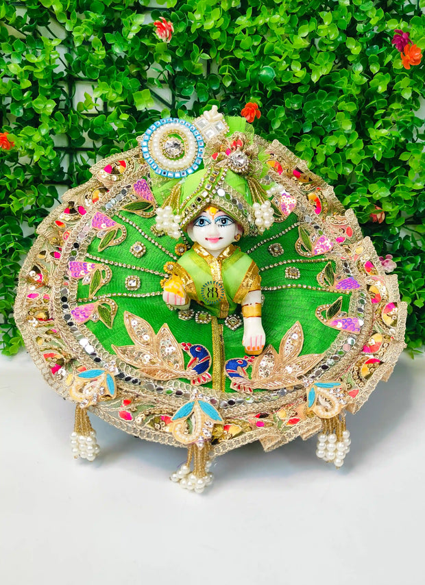 Janmashtmi special mor dress for laddu gopal ji with pagdi and choli