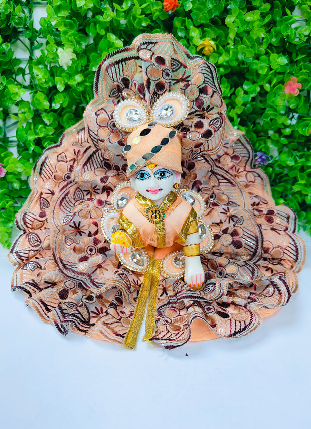 Summer special floral lace dress for laddu gopal ji with pagdi and choli