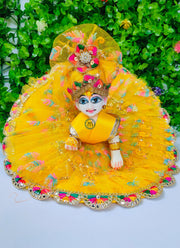 Kolkata lace fancy dress for laddu gopal with pagdi and choli