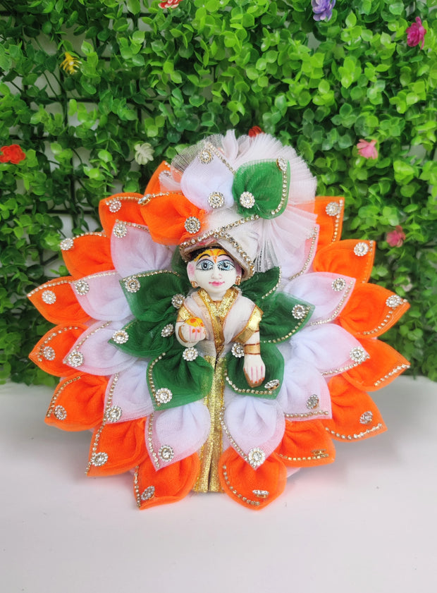 Tiranga netpatti heavy dress for laddu gopal ji with pagdi