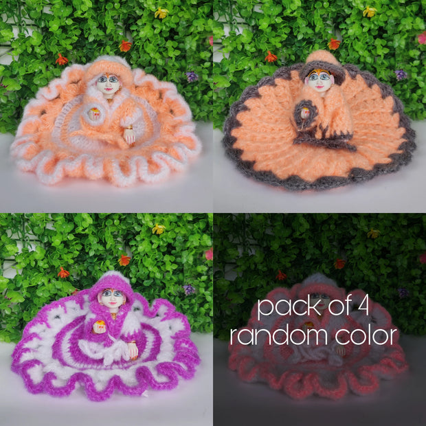 Laddu gopal woolen dress pack of 4 (RANDOM PRINT AND COLOUR)