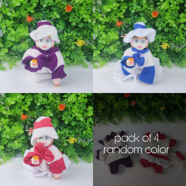 Laddu gopal tie suit for winter pack of 4 (RANDOM PRINT AND COLOUR)