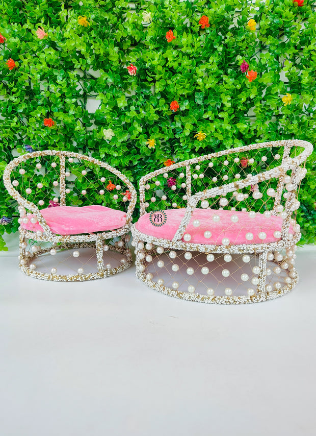 white moti sofa (singhasan) unique design for laddu gopal ji