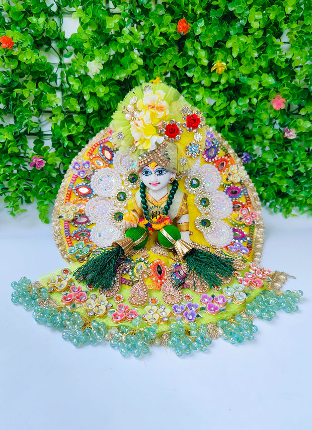 Janmashtmi special heavy dress for laddu gopal ji with pagdi choli and patka