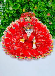 Kolkata lace fancy dress for laddu gopal with pagdi and choli