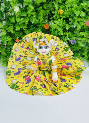 Cartoon print cotton dress for laddu gopal ji (pack of 4- RANDOM COLOR)