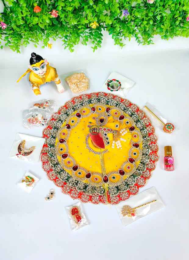 Janmashtami Special Combo For Laddu ji with Heavy Lace Dress and Accessories