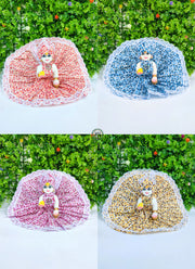 Summer printed cotton lace dress for laddu gopal ji (pack of 4)