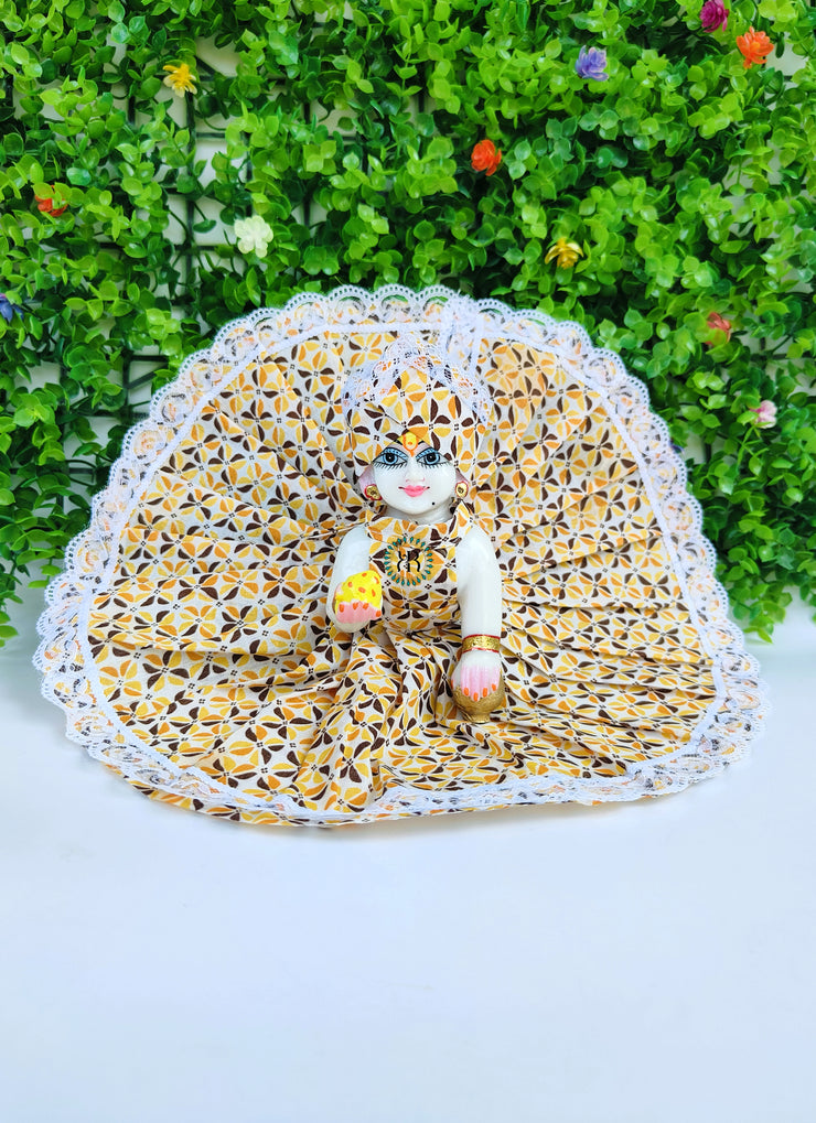 Summer printed cotton lace dress for laddu gopal ji (pack of 4)