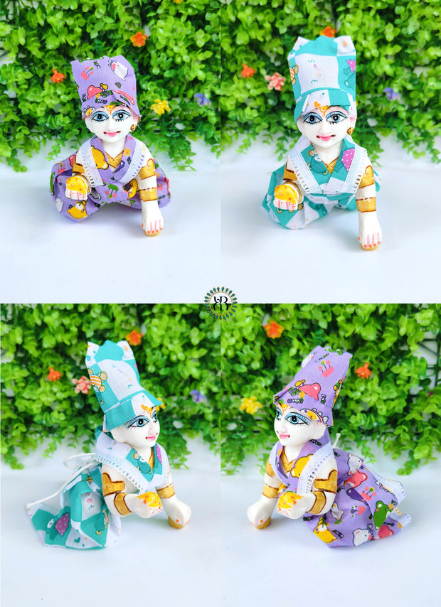 Dhoti kurta suit for laddu gopal ji (pack of 4) (Random color and print)