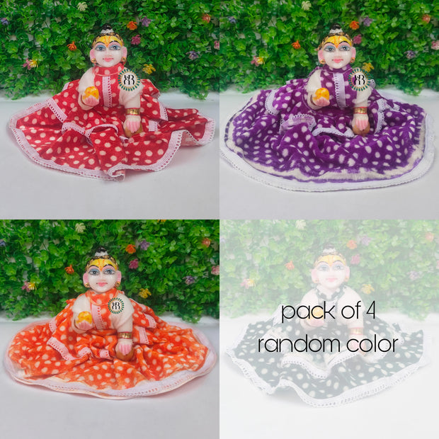 Velvet polka dress for laddu gopal ji pack of 4 (RANDOM COLOUR)
