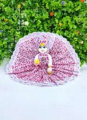 Summer printed cotton lace dress for laddu gopal ji (pack of 4)