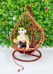 Hanging jhula golden theame unique design for laddu gopal ji