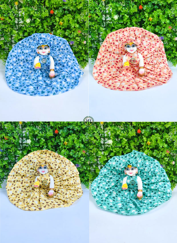Summer heart print cotton dress for laddu gopal ji pack of 3
