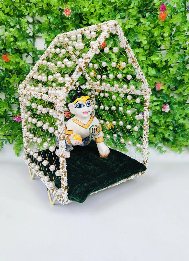 white pearls jhopdi unique design for laddu gopal ji