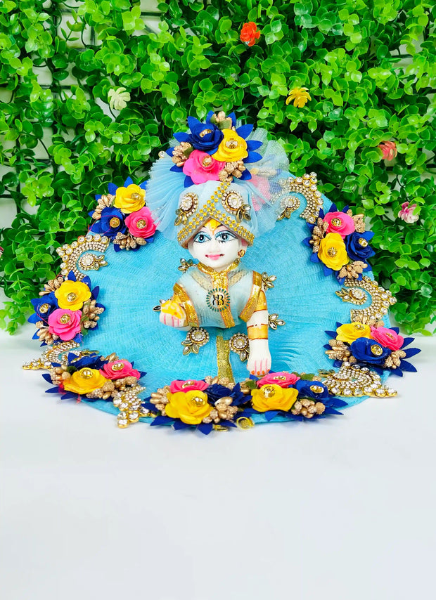 Haar flower heavy laddu gopal ji dress with pagdi and choli