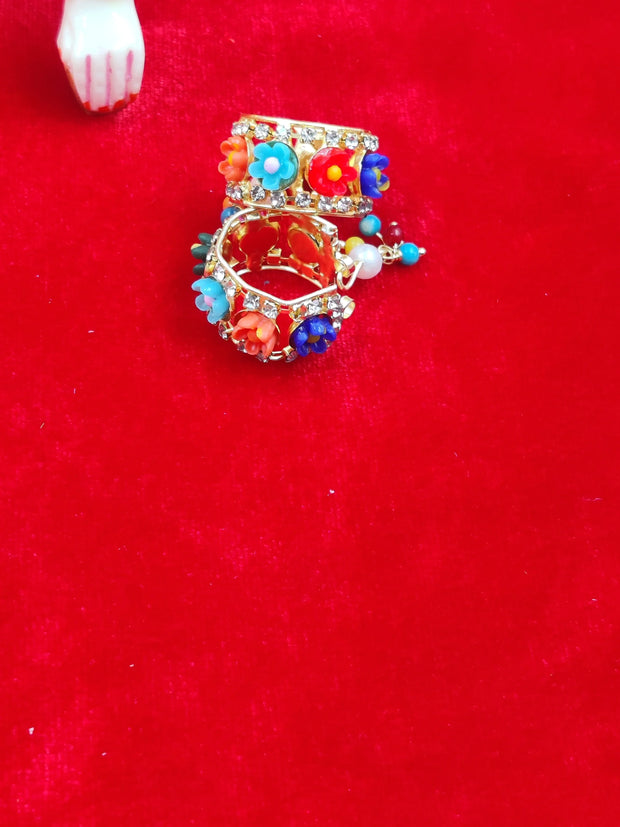 ladoo gopal muli flower kangan suitable for 0-7 no size (KH005) - Bell bottom