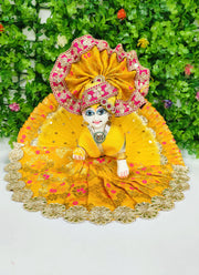 bhandej lace dress for laddu gopal ji with pagdi and choli