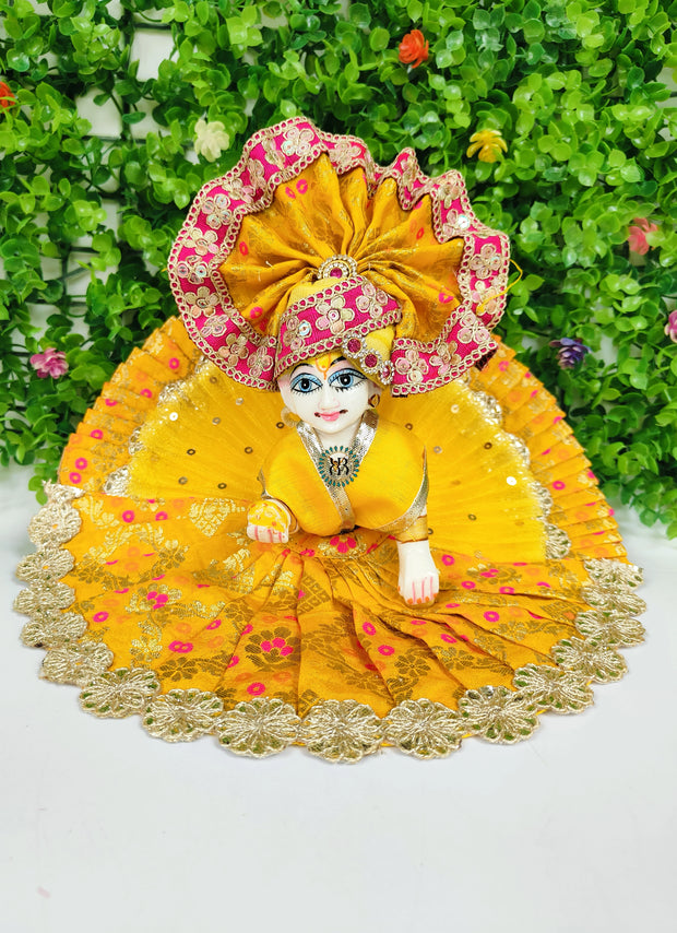 bhandej lace dress for laddu gopal ji with pagdi and choli
