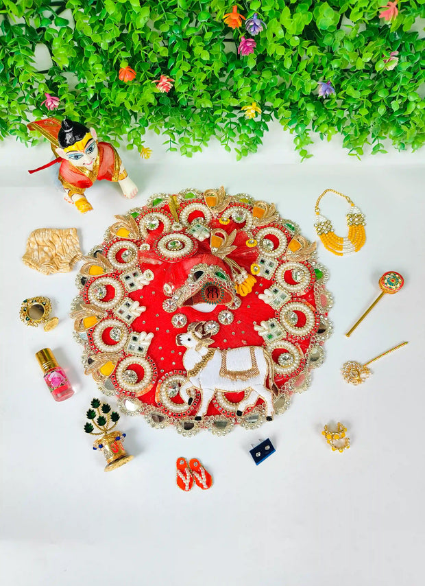 Janmashtmi Speacial Combo For Laddu Ji With Cow Dress and Accessories