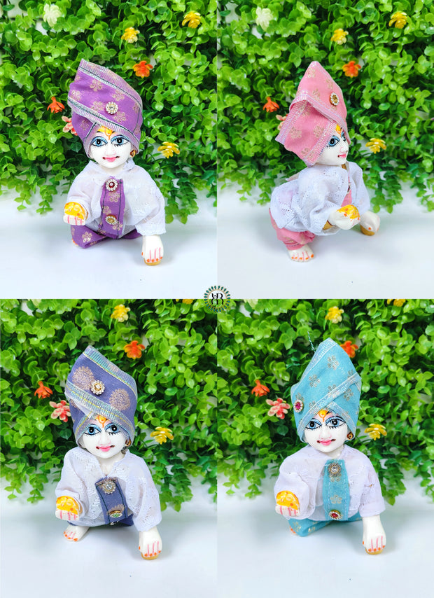 Dhoti kurta with pagdi for laddu gopal ji (pack of 04) (RANDOM COLOR)