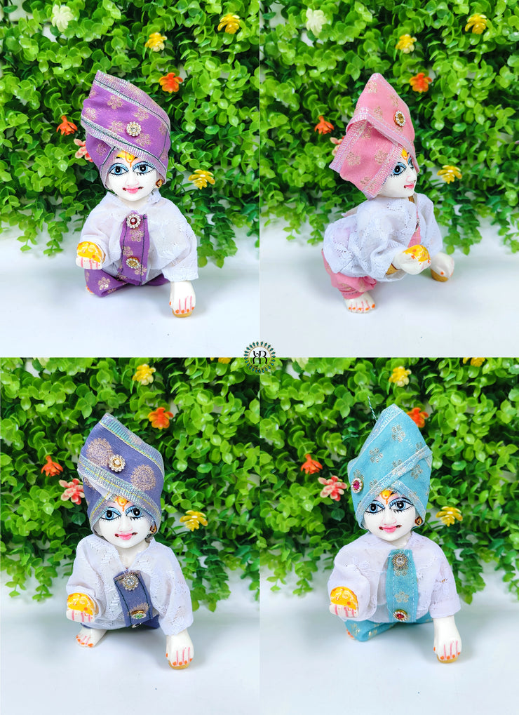 Dhoti kurta with pagdi for laddu gopal ji (pack of 04) (RANDOM COLOR)
