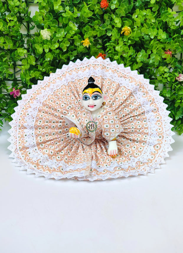 cotton dotted double lace dress for laddu gopal ji (pack of 4) (Random color)