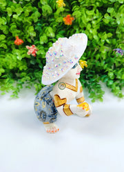 Fancy white cap for laddu gopal ji suitable for ( 4-6 ) NUMBER