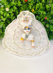 Cute lace dress for laddu gopal ji with pagdi and choli