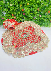 Janmashtami special red lehnga design dress for laddu gopal ji with pagdi and choli