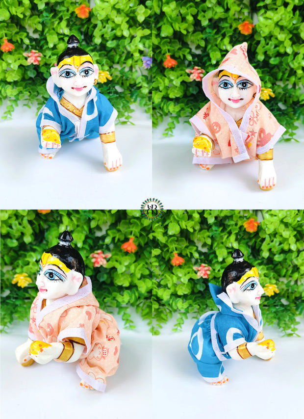 Night suit with topi for laddu gopal ji (pack of 4) (Random color and print)