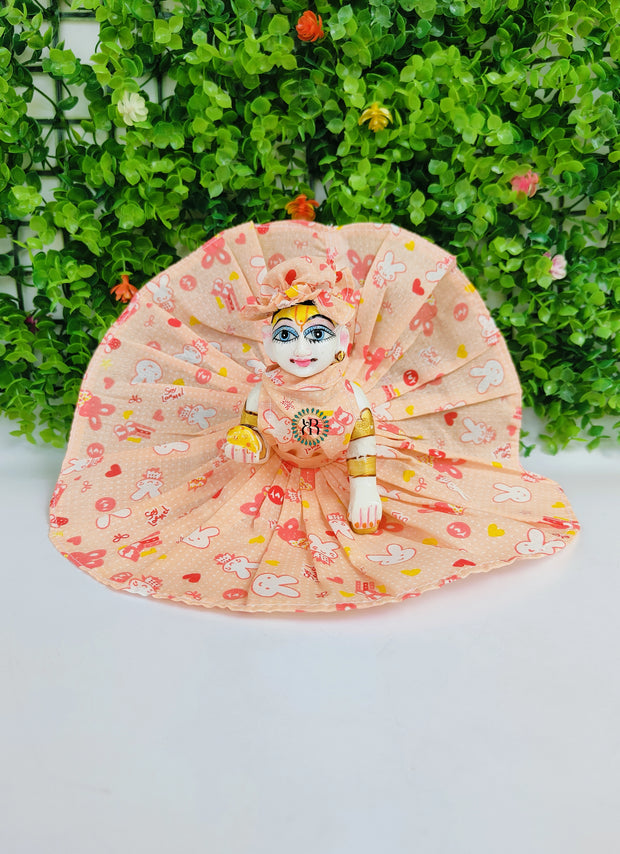 Cartoon print cotton dress for laddu gopal ji (pack of 4- RANDOM COLOR)