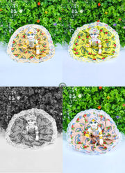 Summer radhe print cotton lace dress for laddu gopal ji(pack of 3)