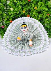 cotton dotted double lace dress for laddu gopal ji (pack of 4) (Random color)