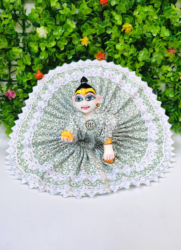 cotton dotted double lace dress for laddu gopal ji (pack of 4) (Random color)