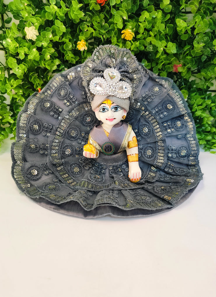 Cute lace dress for laddu gopal ji with pagdi and choli