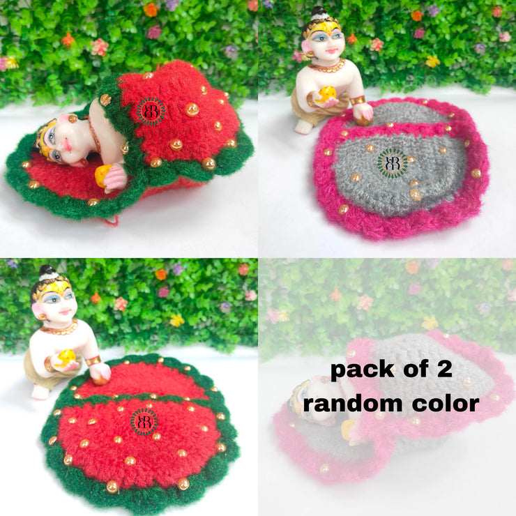 Woolen pocket bister for laddu gopal ji - pack of 2 (RANDOM COLOUR)