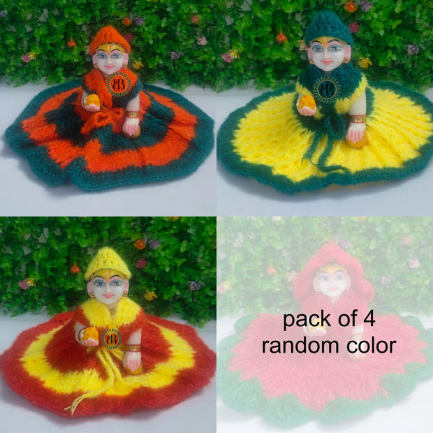 Woolen dress for laddu gopal ji pack of 4 (RANDOM PRINT AND COLOUR)